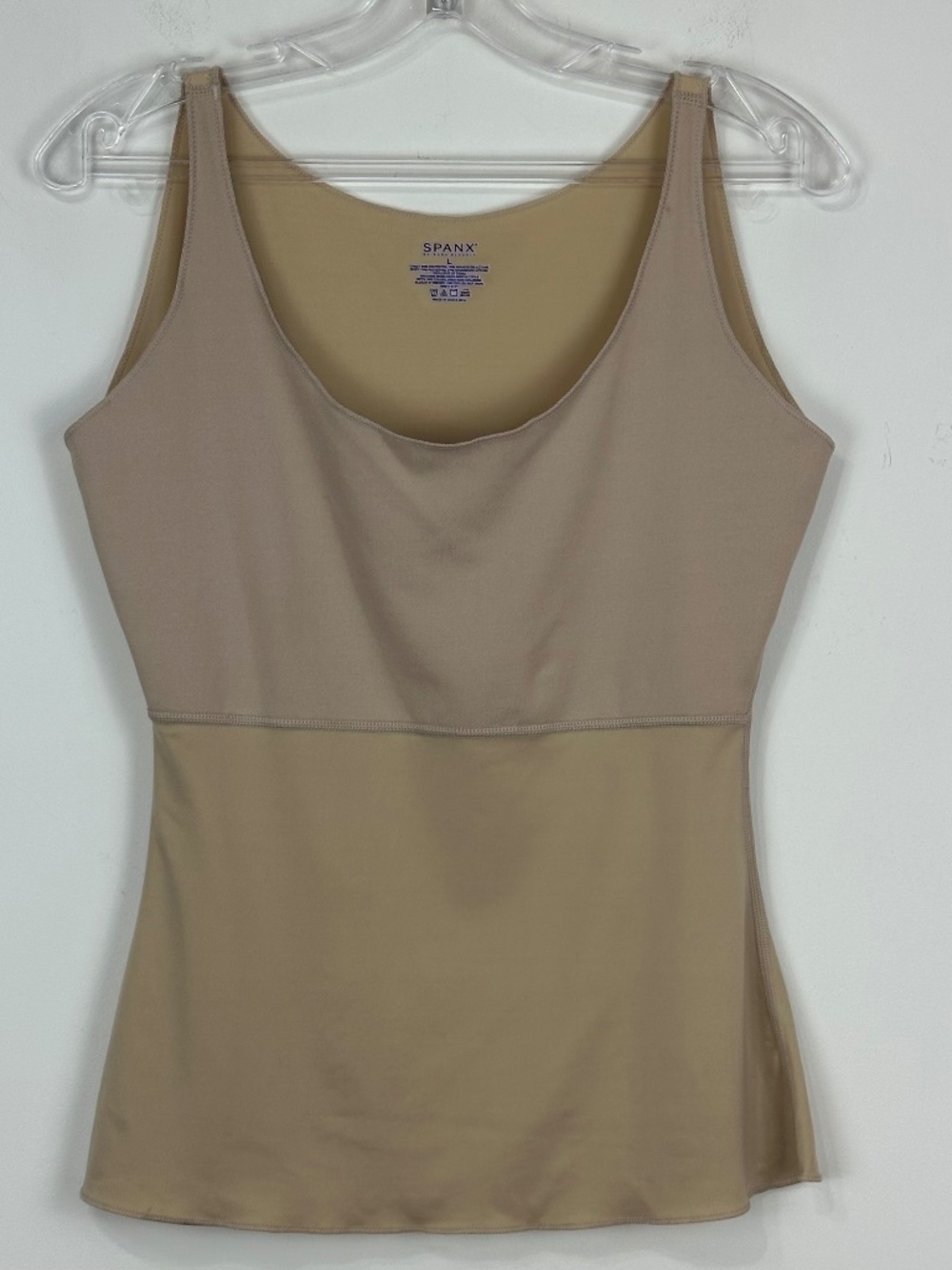 Spanx by Sara Blakely Women L Tan Nude Compression Shapewear Camisole Tank Top